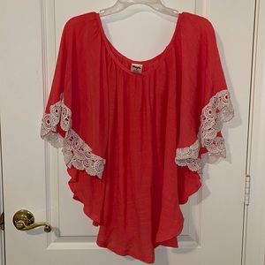 Wrangler Women’s Kimono Lace Sleeves Oversized Top Size Medium